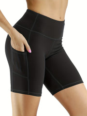 High Waist Yoga Shorts Moisture Wicking Workout Biker Shorts