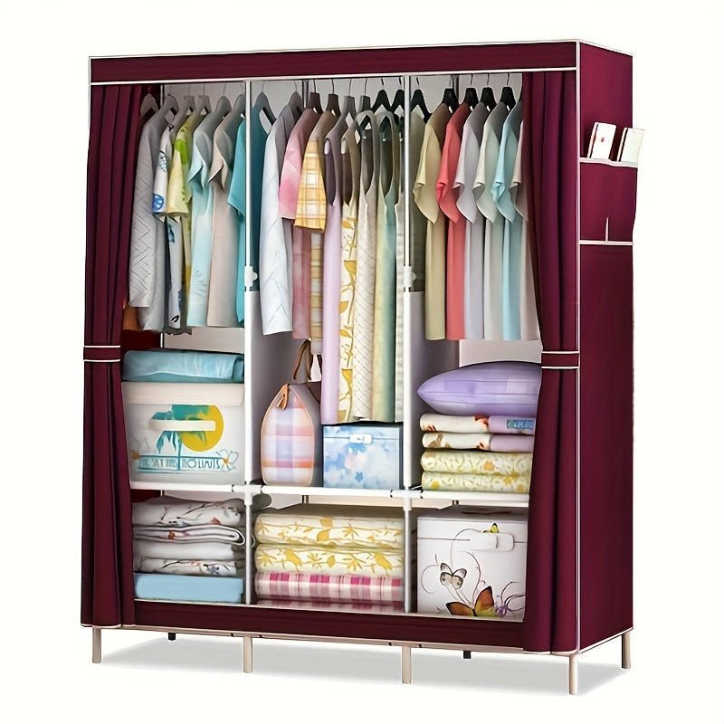 3-Row Wardrobe 3-Column Cloth Storage Cabinet