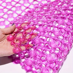 Non Slip Bath Tub Mat PVC Shower Mat With Drain Hole