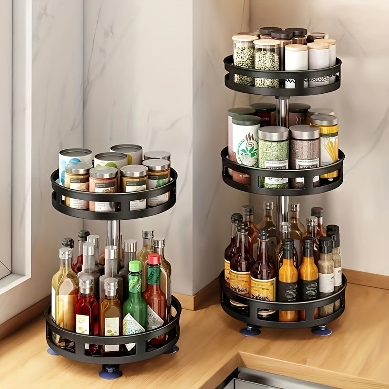 Rotating Non Slip Tableware and Seasoning Bottle Turntable Storage Box