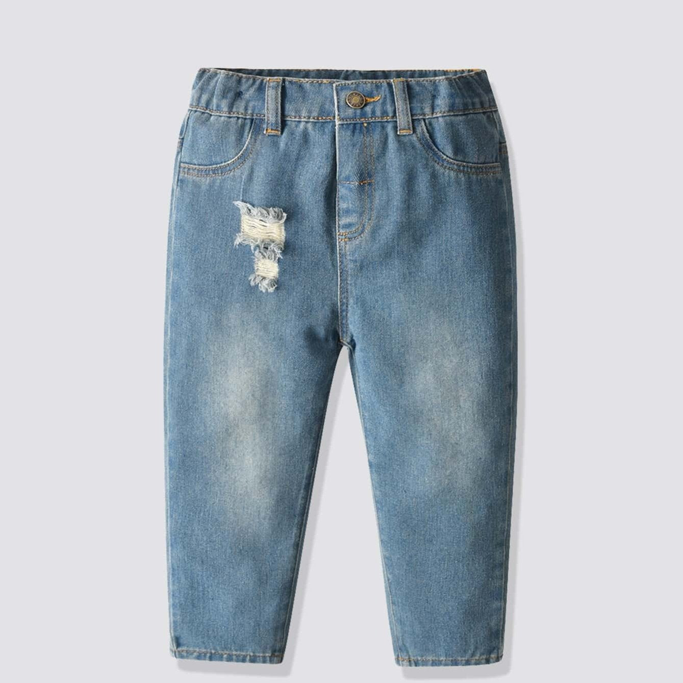 Kids Casual Ripped Jeans for Fall/Winter