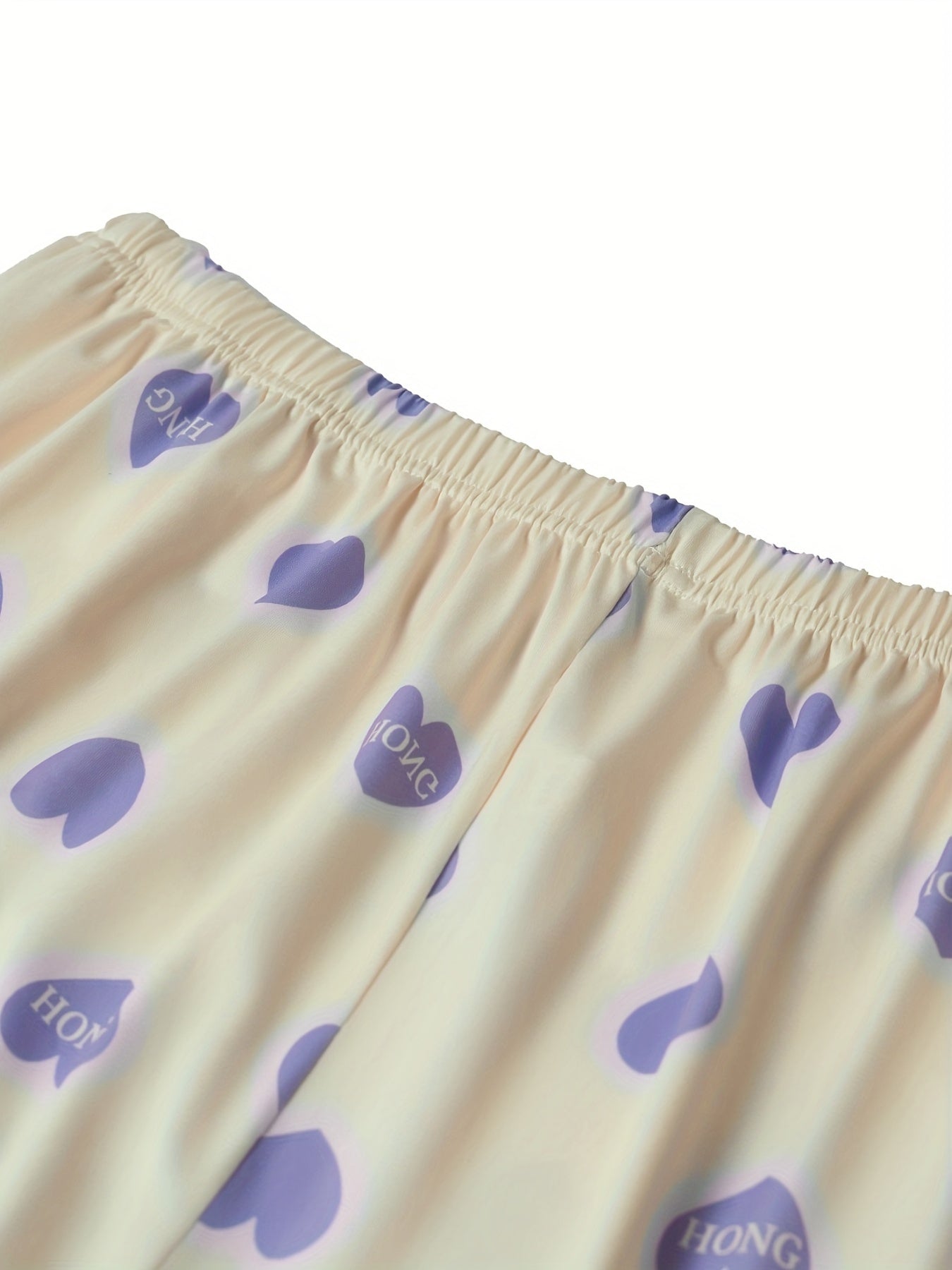 Letter & Heart Print Loungewear Pants