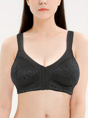 Women's No Rim Full Cup Bra Double Front Button Underwear