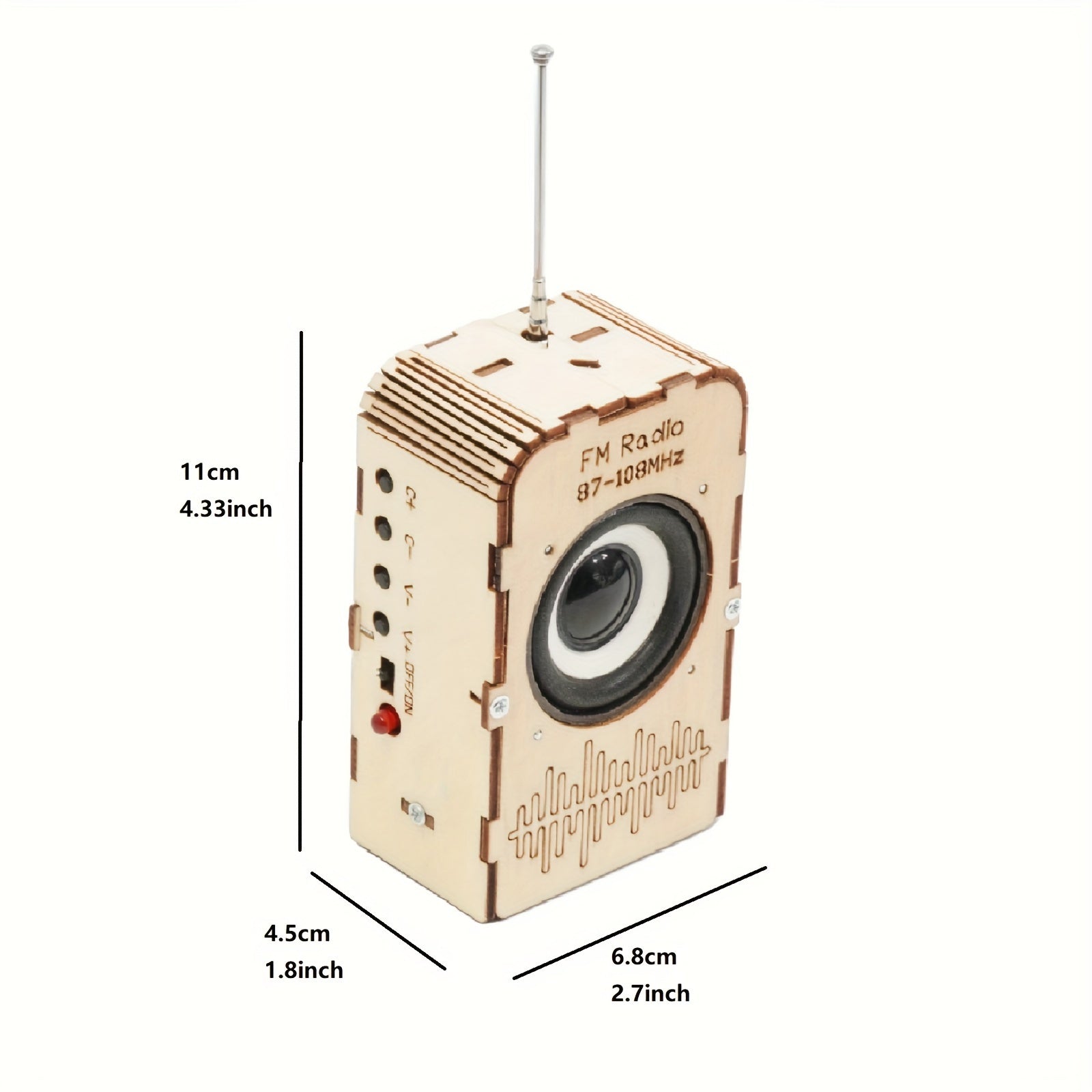 Educational Science DIY Radio Kit, Light Yellow Plywood