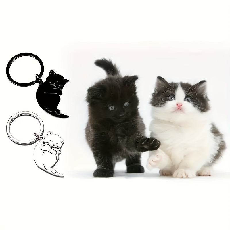 Cat Couple Keychain Pendant Decoration for Car Keys Backpacks Wallets