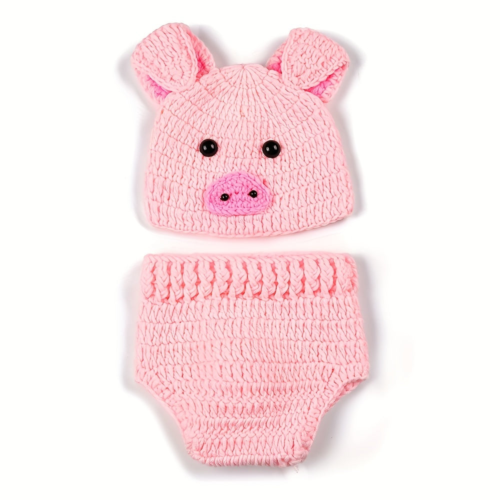 Cute Baby Pig Hat Shorts Photography Props Outfit