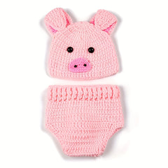 Cute Baby Pig Hat Shorts Photography Props Outfit