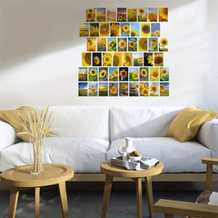 50pcs Sunflower Postcards for Sunflower Enthusiasts, Wall Art Decoration