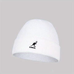 Animal Embroidery Beanie Elastic Knit Hat Warm Skull Hat