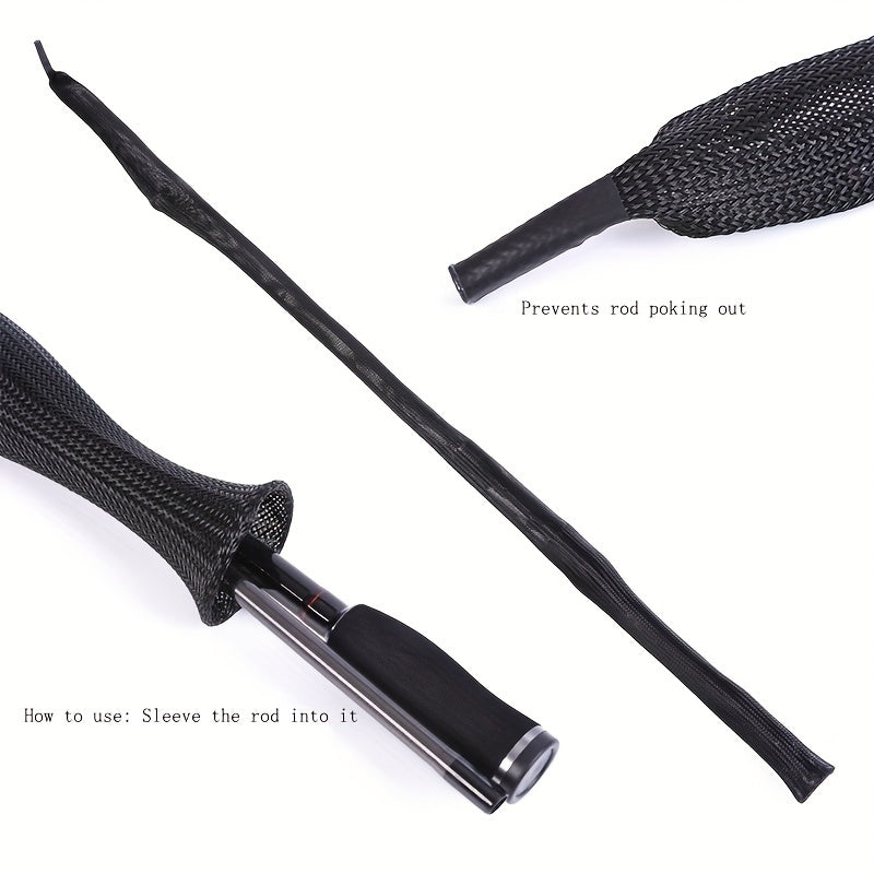 Braided Mesh Rod Protector for Fishing Rods - Spinning, Casting, Ice Fis