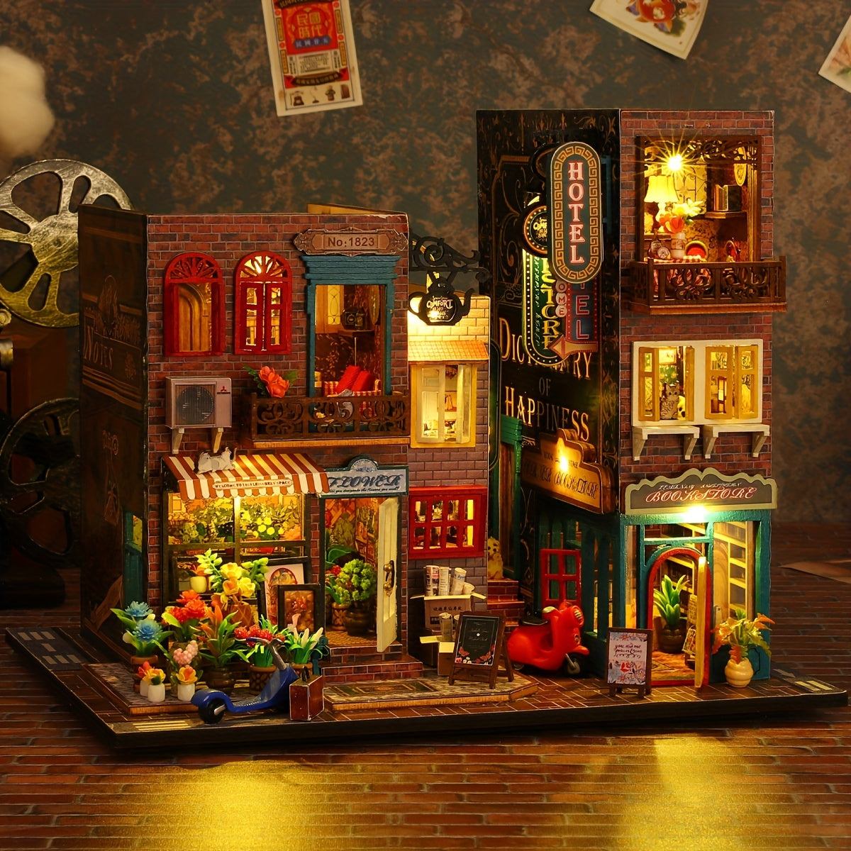 3D Puzzle Dollhouse Mini Doll House DIY Kit with Furniture Wooden