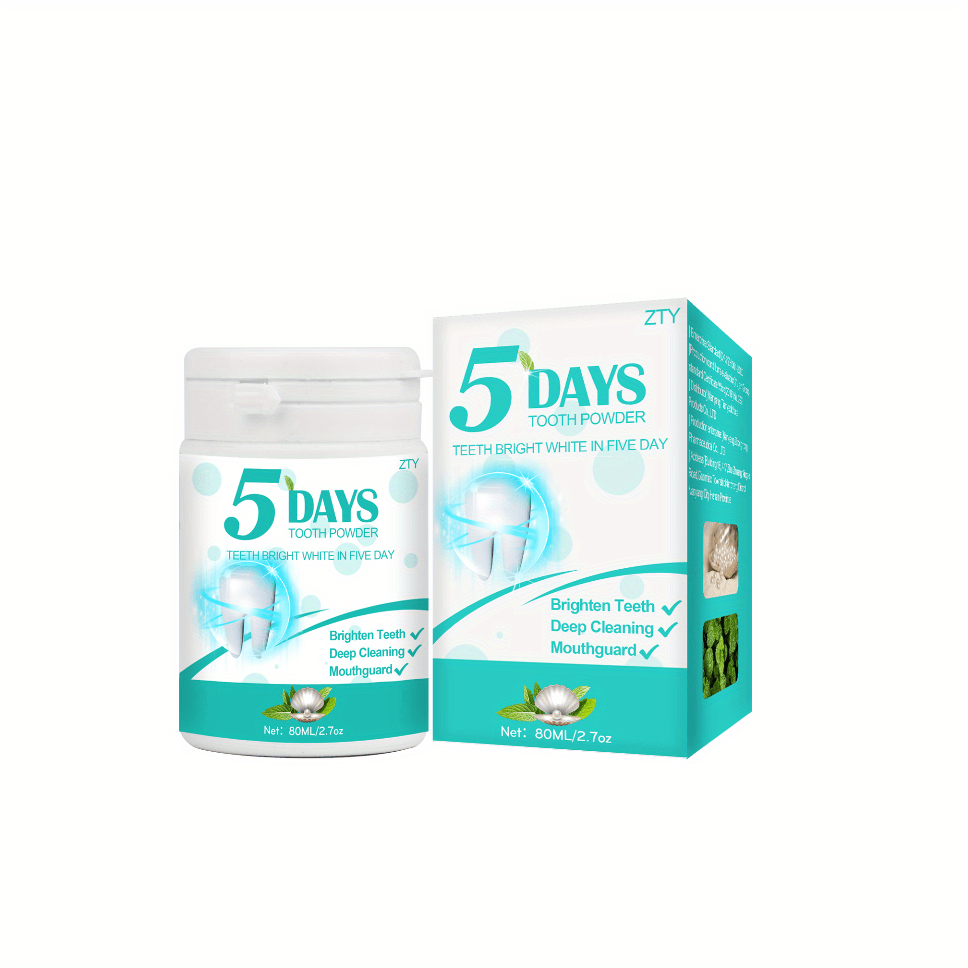 2pcs Pearl Whitening Tooth Powder 2.7oz