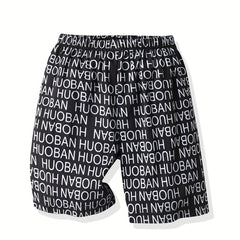 Boys Letter Graphic Print Shorts for Summer