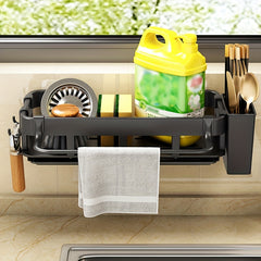 Sink Sponge Holder with Dish Brush and Cloth Hanger