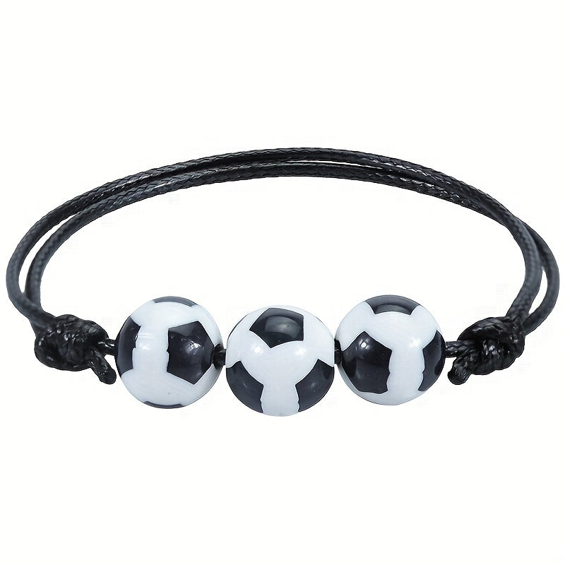 Ball Sports Bracelet with Charm Woven Rope Bracelet