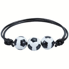 Ball Sports Bracelet with Charm Woven Rope Bracelet
