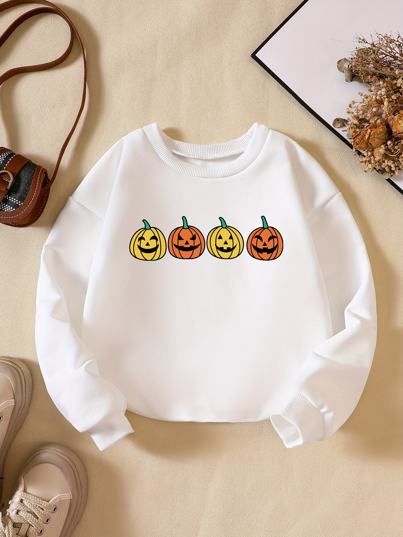 Halloween Pumpkin Print Boys Sweatshirt