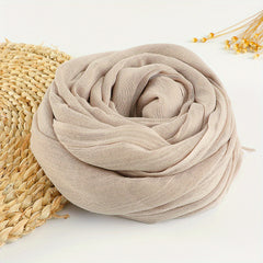 Solid Scarf Casual Frayed Edge Shawl Outdoor Sunscreen Wrap