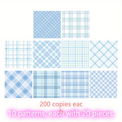 200 Sheets Sticky Note Paper Memo Fruit Party Plaid Decoration for Office