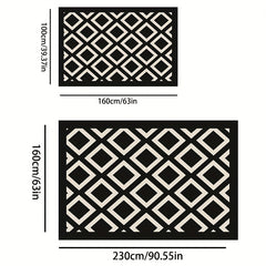 Large Boho Indoor Outdoor Mat Non-Slip Straw Rug Modern Area Rug