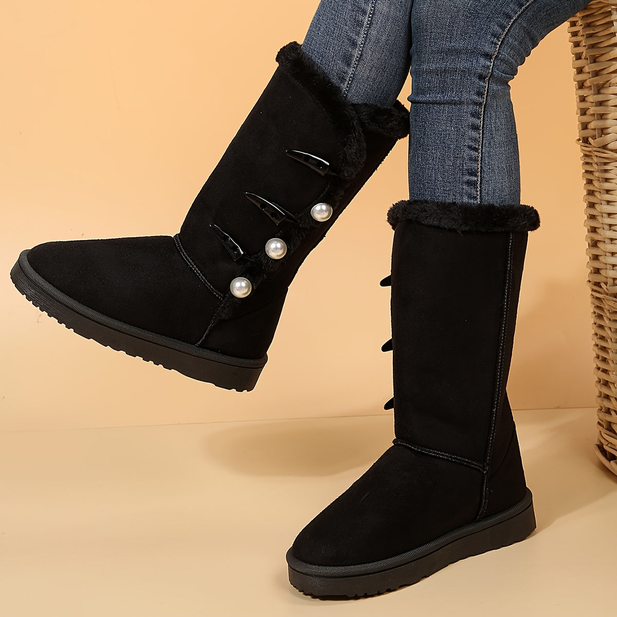 High Top Snow Boots for Women Winter Warm Hiking Boots