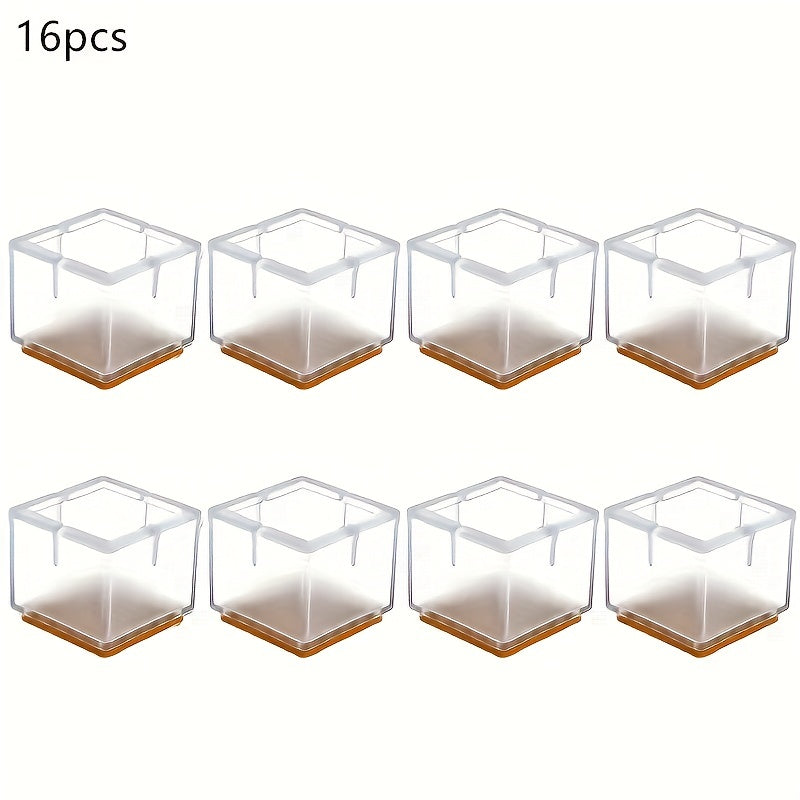 8pcs Silicone Furniture Leg Feet Tips Caps Chair Floor Protectors Square