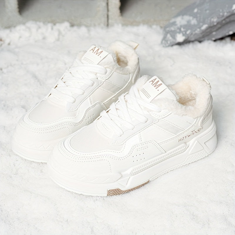 Women's Winter Lace-up Thermal Skate Shoes with Faux Fur Lining