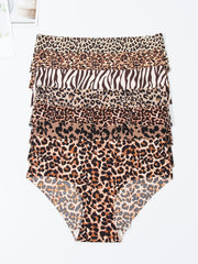 7pcs Seamless Leopard Briefs Stretchy Intimates Panties