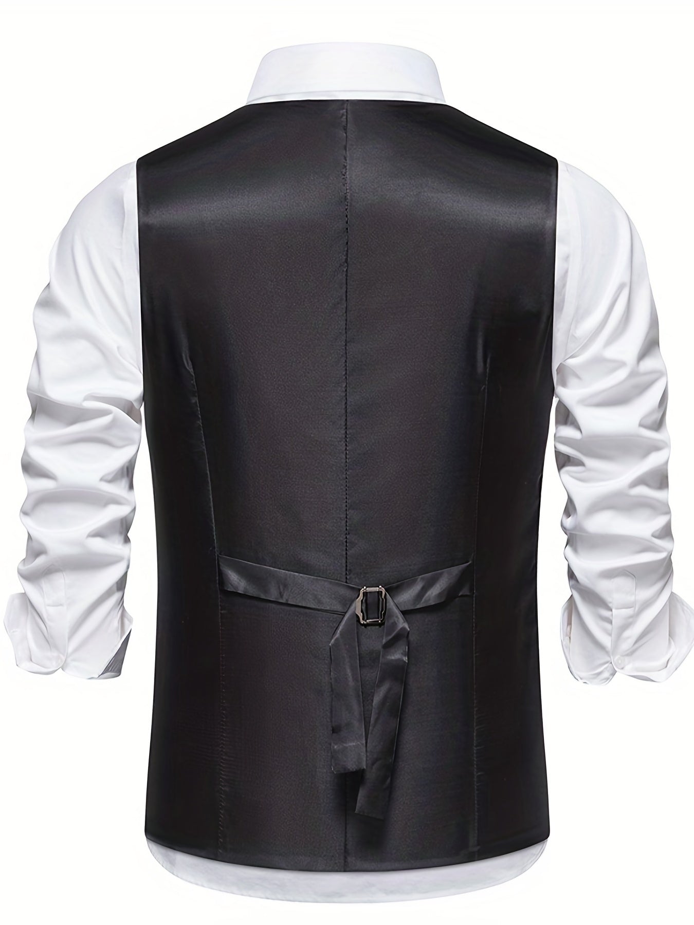 Classic Herringbone Double Breasted Men's Vest Wedding Retro Suit