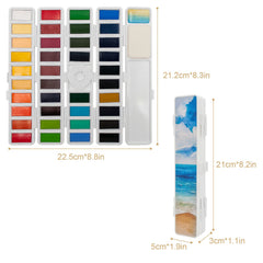 Watercolour Paint Set 24/38/48 Half Pans Travel Case Artists Hobbyists Adults