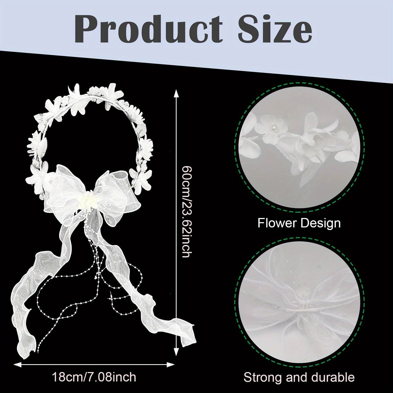 Communion Hair Wreath with Pearls And Flowers - First Communion Accessory