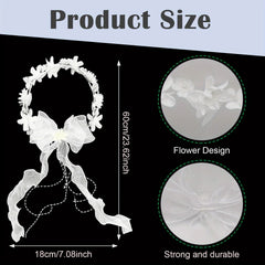 Communion Hair Wreath with Pearls And Flowers - First Communion Accessory