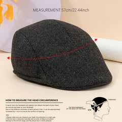 Men's Chevron Wool Newsboy Cap