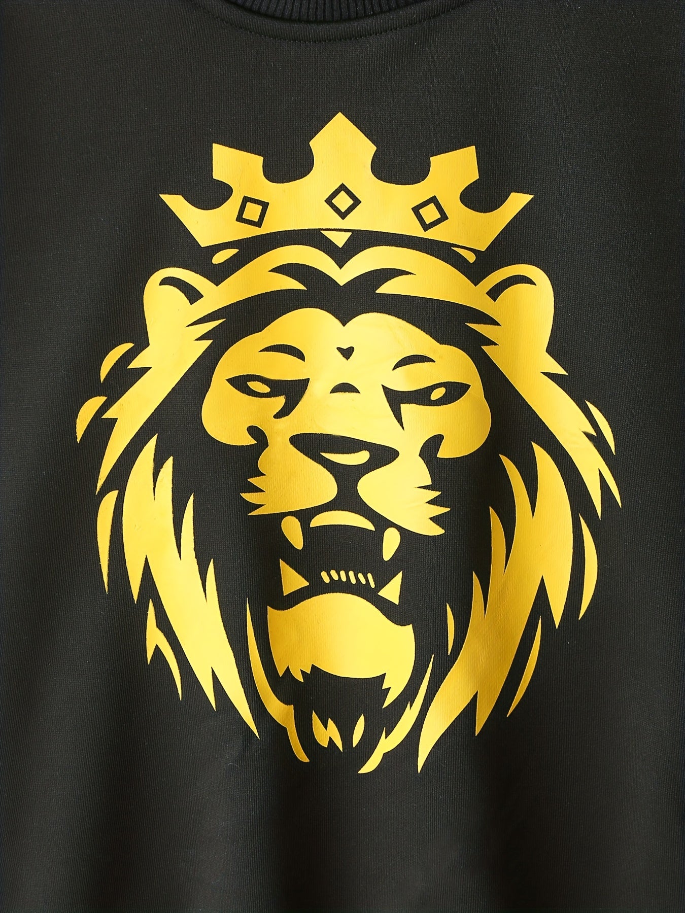 Boy's Lion Crown Pattern 2pcs Sweatshirt & Sweatpants Set