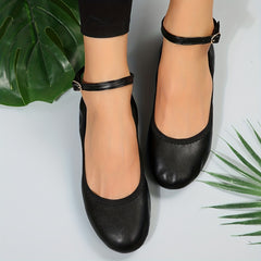 Women's Ballet Shoes Casual Strap Flat Lightweight Faux Leather Shoes