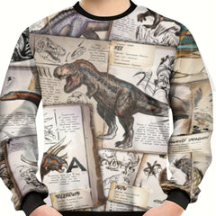 Dinosaur Print Boys Sweatshirt Long Sleeve Pullover Top
