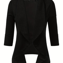 Solid Open Front Blazer Women's Office Outerwear