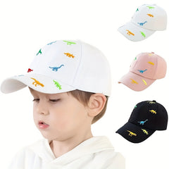 Casual Dinosaur Embroidery Cap Sun Protection for Kids