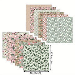 12pcs Flower Dot Marble Pattern DIY Material Scrapbook Background Paper