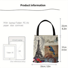 Canvas Bag Urban Landmark Print Lightweight Shopper Handbag