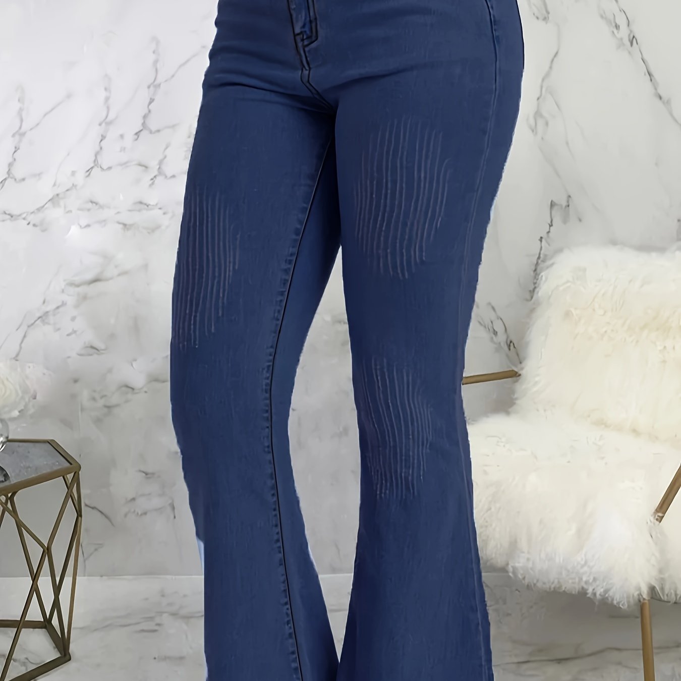 Women's Plus Size Flared Leg Stretch Denim Jeans