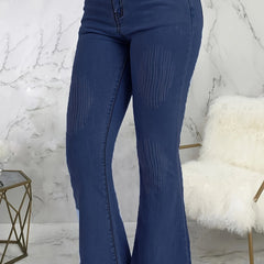 Women's Plus Size Flared Leg Stretch Denim Jeans