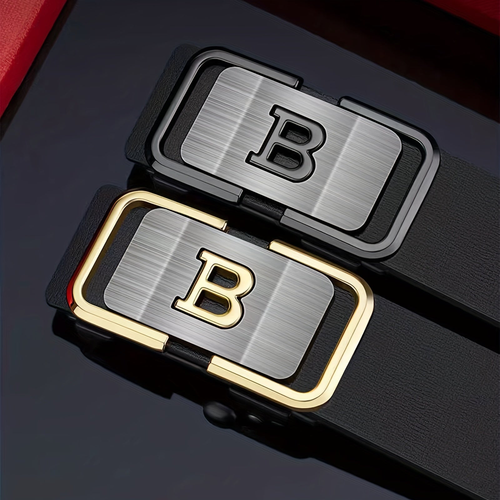 Men's Business Belt with B Automatic Buckle