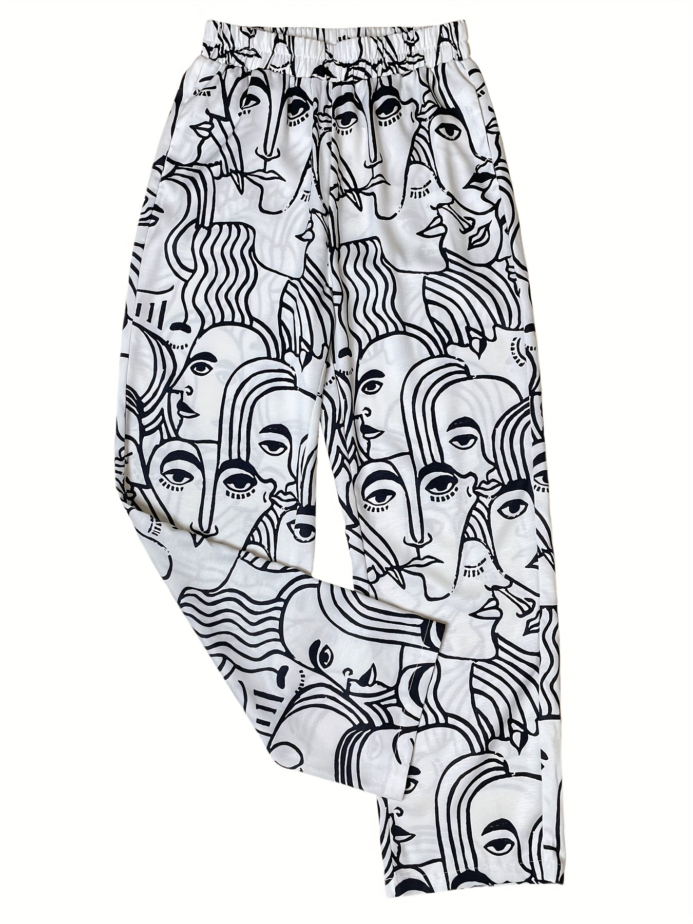 Floral Print Straight Leg Pants with Pockets