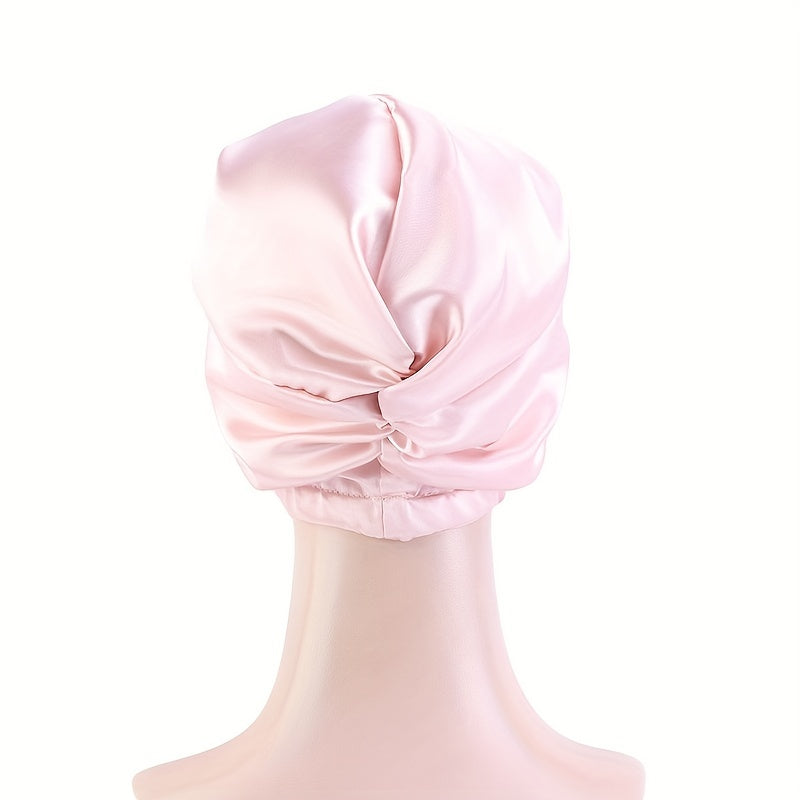 Double Layer Satin Bonnet Bowknot Hair Bonnet Night Cap
