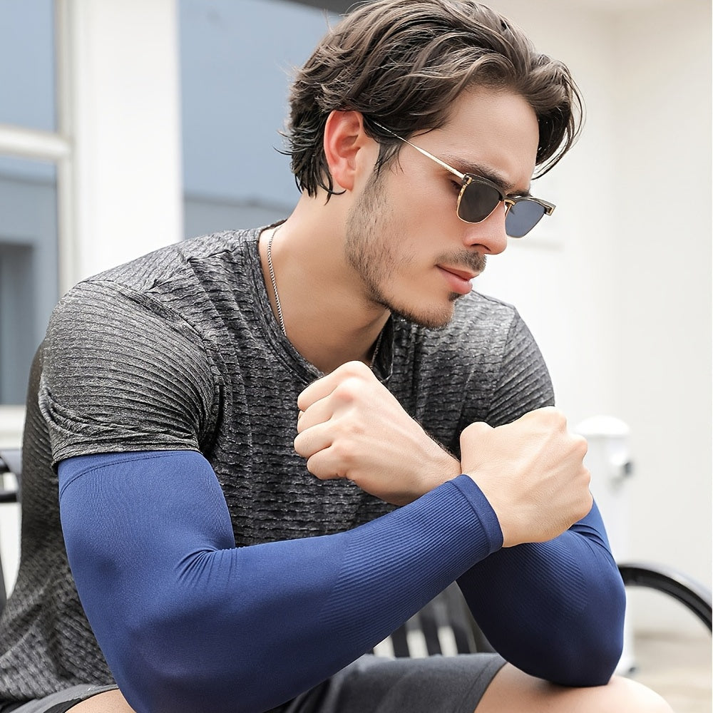 Ice Silk Sunscreen Armguards for Cycling and Outdoor Travel