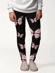 Butterfly Graphic Leggings Girls Thick Leggings For Spring Fall Winter
