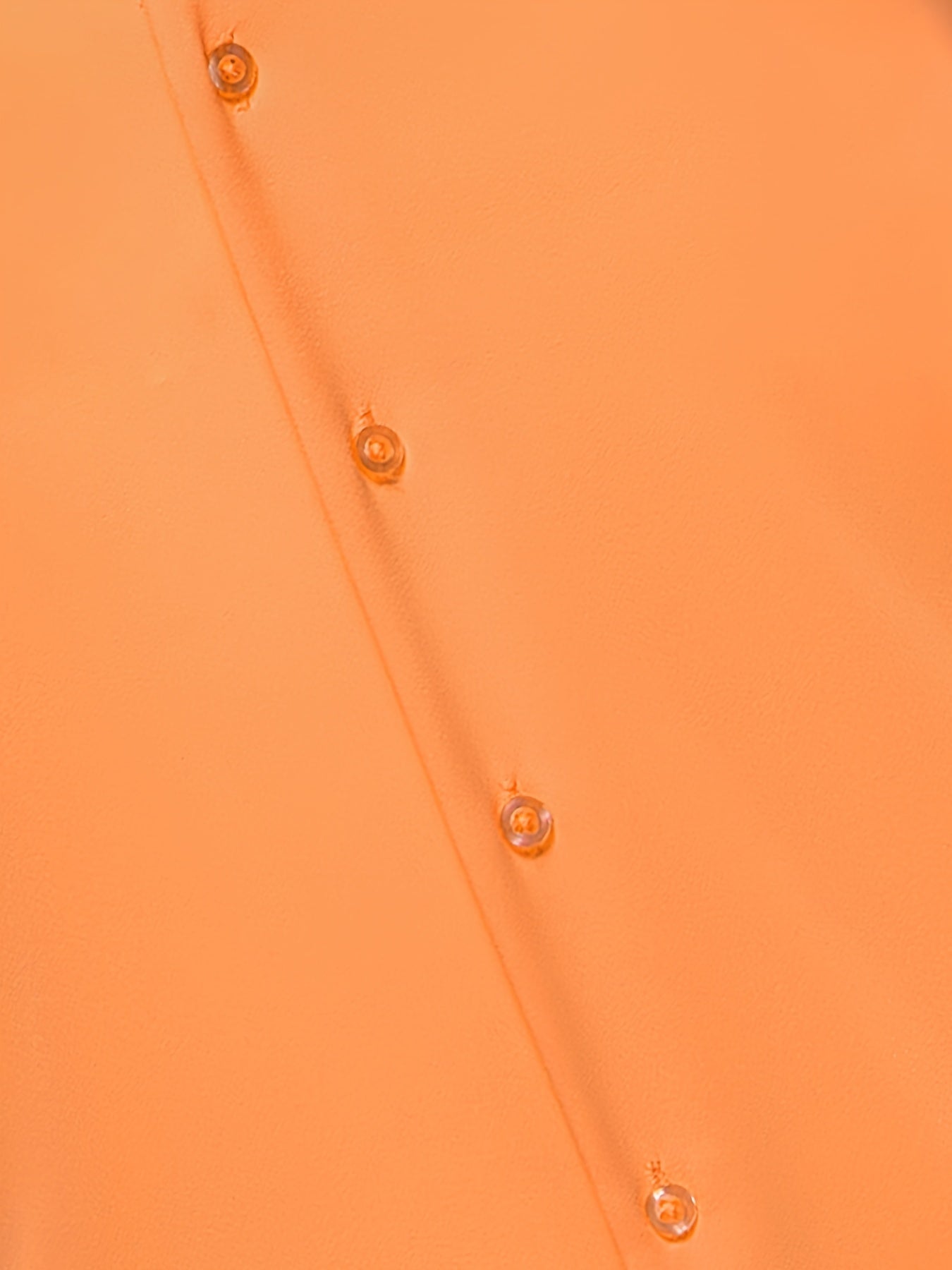 Men's Plain Button Up Regular Fit Long Sleeve Shirt in Orange