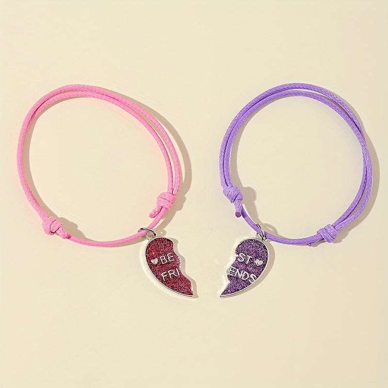 2pcs Kids Heart Bracelet, Children's Accessories