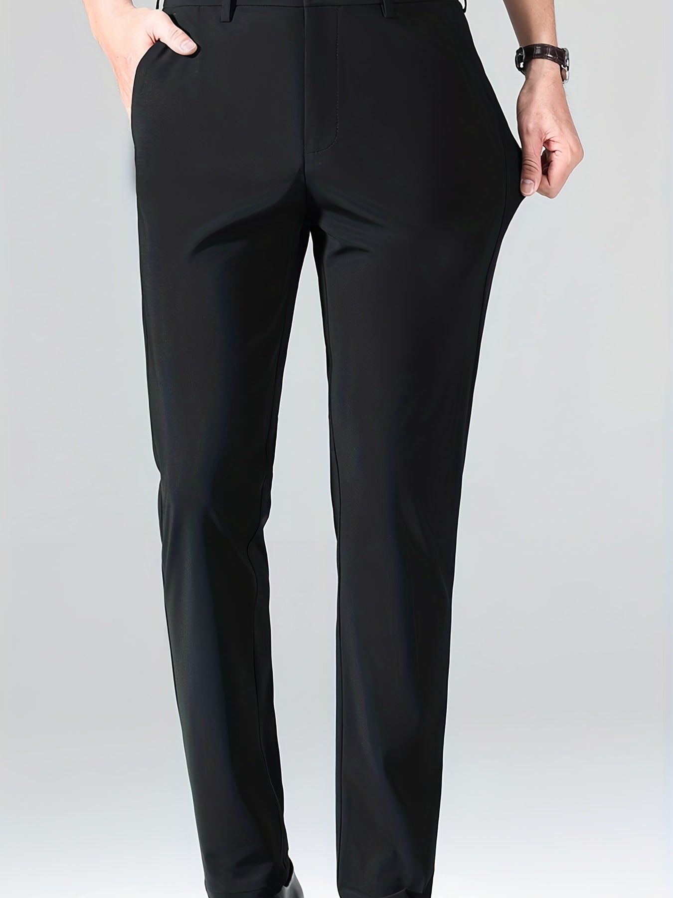 Men's Solid High Stretch Dress Pants - Spring/Summer Business